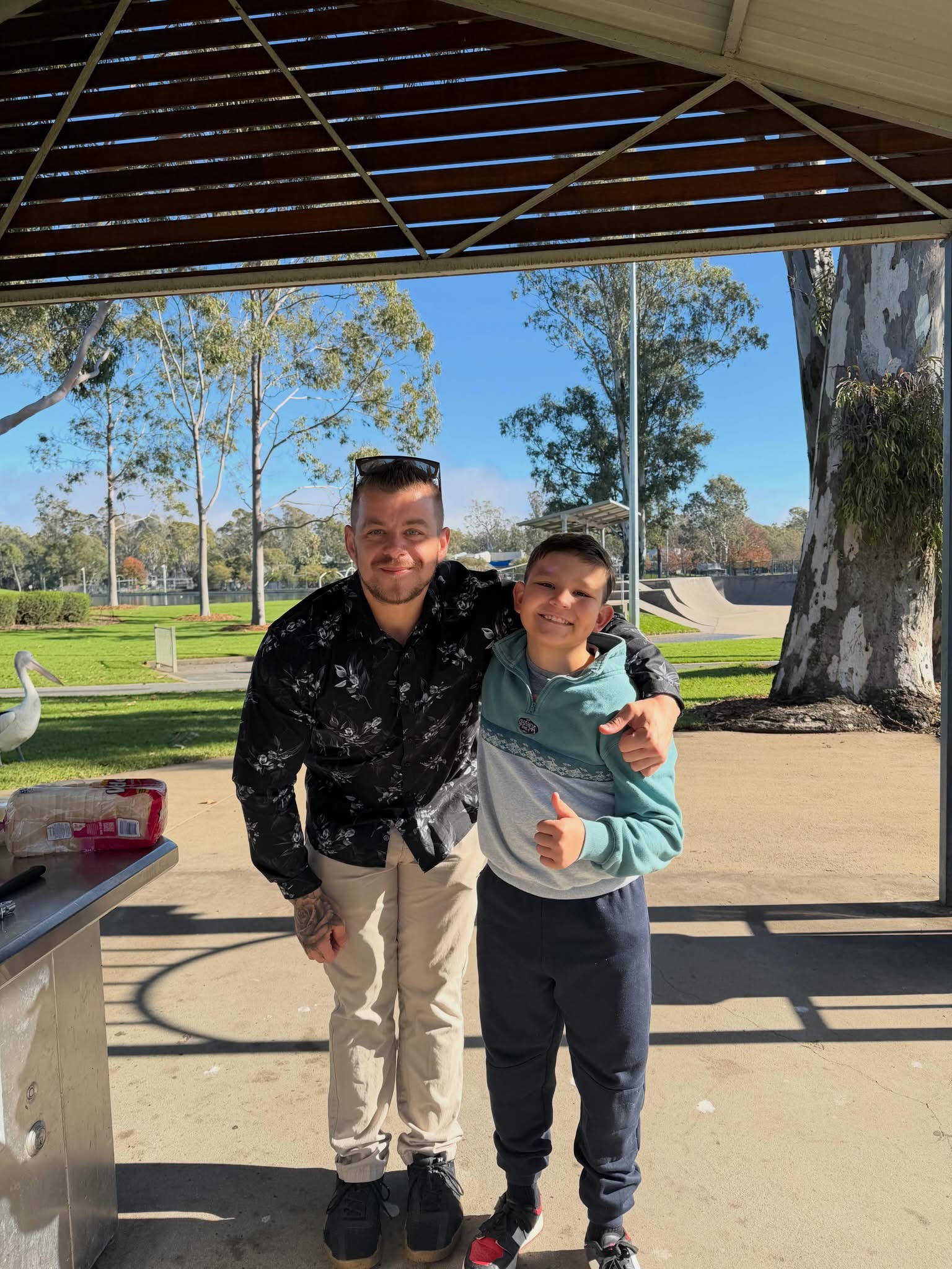 Enjoying time in a local park
